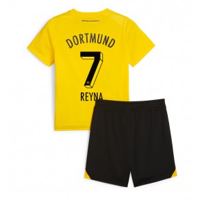 Borussia Dortmund Giovanni Reyna #7 Dětské Domácí dres komplet 2023-24 Krátký Rukáv (+ trenýrky)